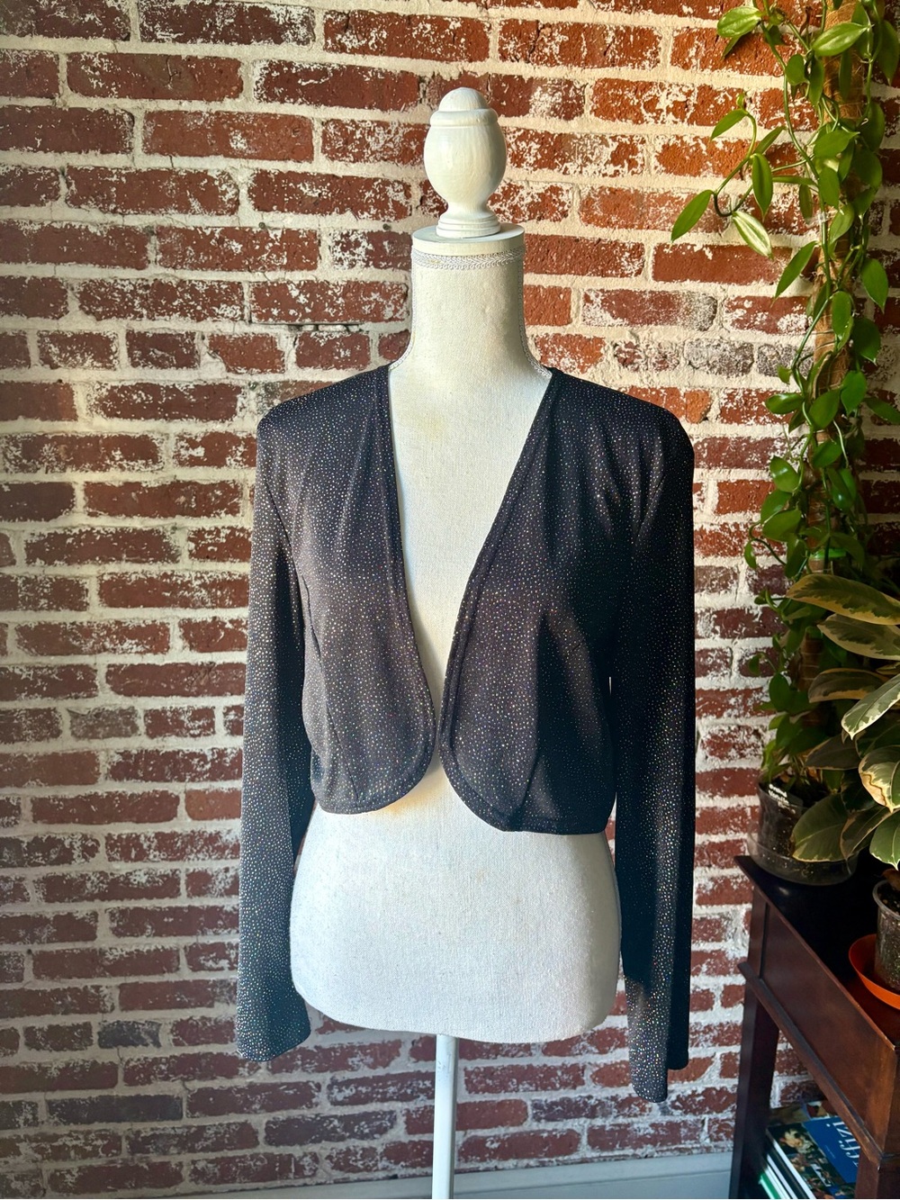 Vintage Y2K ONYX Nite sparkly cropped cardigan